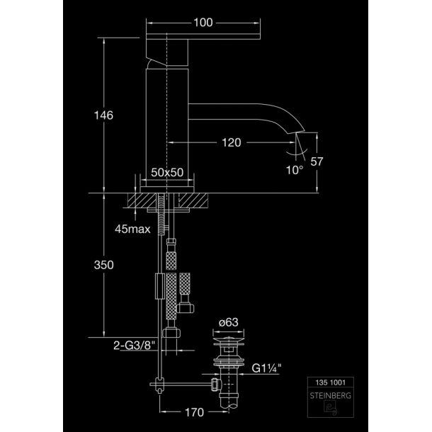 Steinberg servantbatteri 135 krom