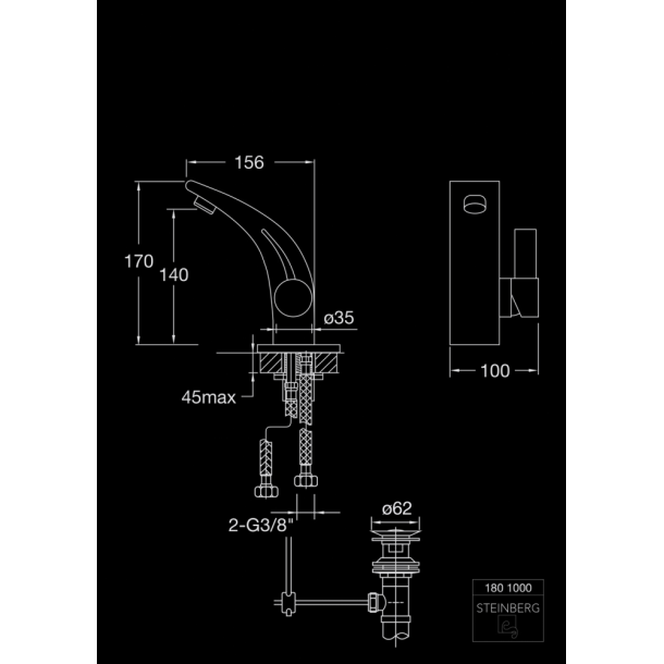 Steinberg servantbatteri 180 krom
