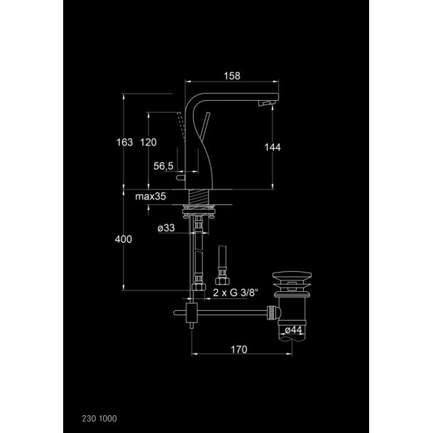 Steinberg servantbatteri 230 krom