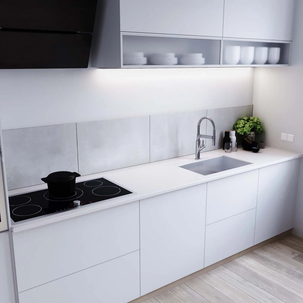 Corian� benkeplate Glacier White rektangul�r formet