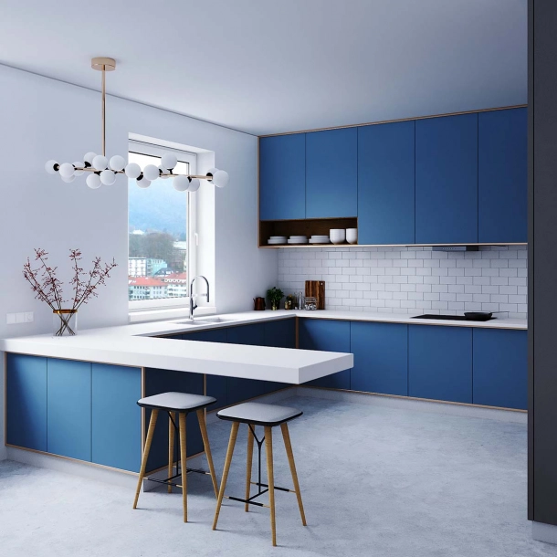 Corian� benkeplate Glacier White U&minus;formet