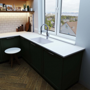 Corian� benkeplate Glacier White L&minus;formet