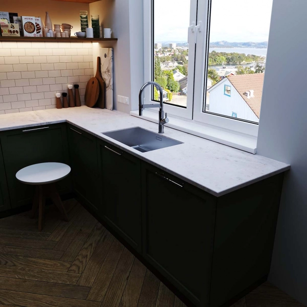 Corian� benkeplate Limestone Prima L&minus;formet