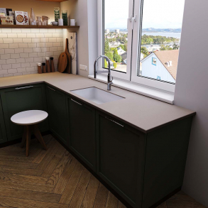 Corian� benkeplate Neutral Concrete L&minus;formet
