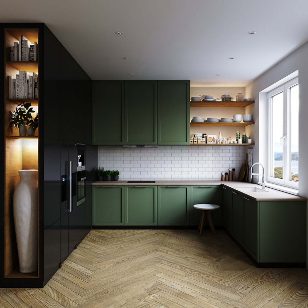 Corian� benkeplate Neutral Concrete L&minus;formet