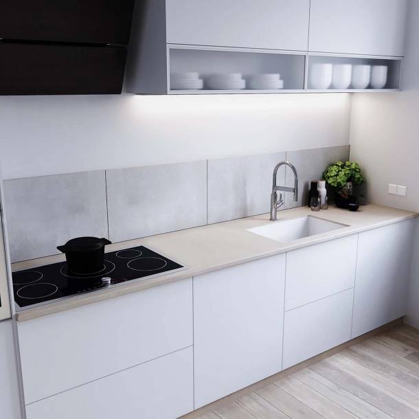 Corian� benkeplate Neutral Concrete rektangul�r formet