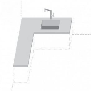L-formet Corian� benkeplate
