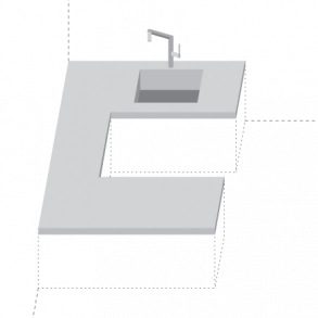 U-formet Corian� benkeplate
