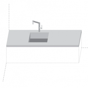 Rektangul�r Corian� benkeplate