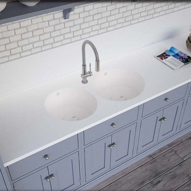 Vask Corian� Rounded 9310+9310 Glacier White