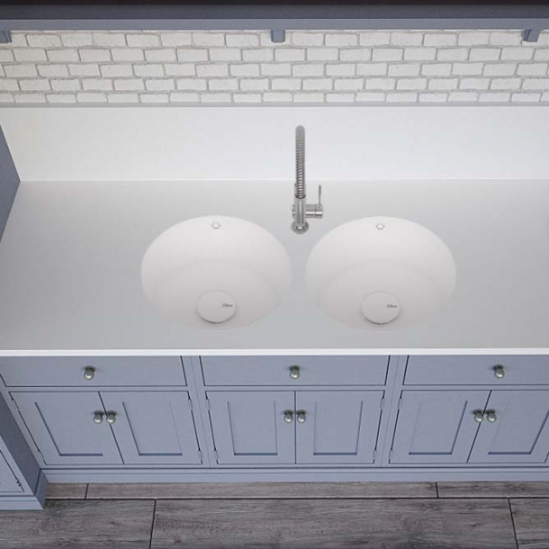 Vask Corian� Rounded 9310+9310 Glacier White