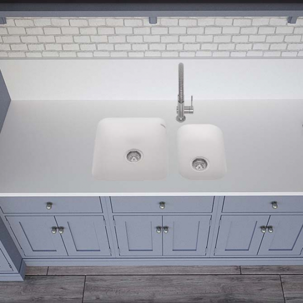 Vask Corian&reg; Sweet 859+802 Glacier White