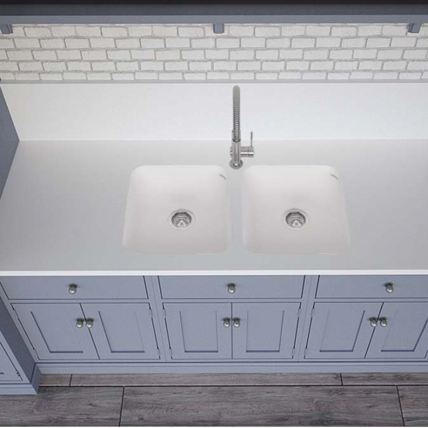 Vask Corian&reg; Sweet 859+859 Glacier White