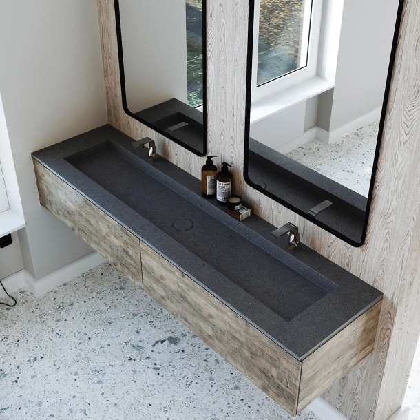 Skarstind MTX+HPL Seasoned Planked Elm Servantskap 102, uten topp og vask