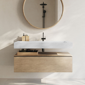 Veotinden MDF+HPL Rural Oak Servantskap 101, uten vask