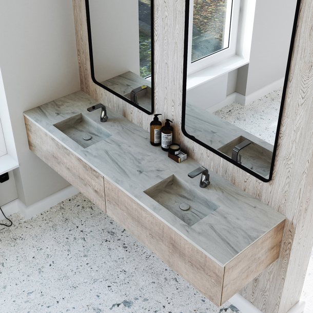 Dobbel Vask Corian� Aurora Artista Gray