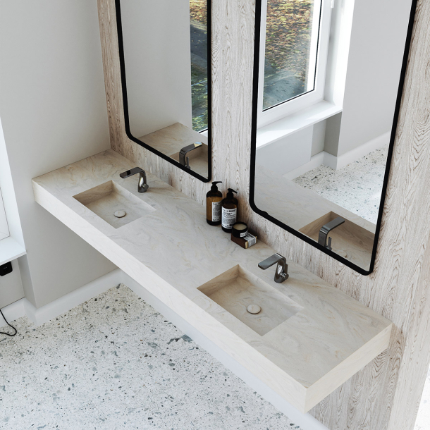 Dobbel Vask Corian� Aurora Carrara Crema