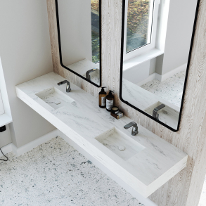 Dobbel Vask Corian� Aurora Carrara Lino