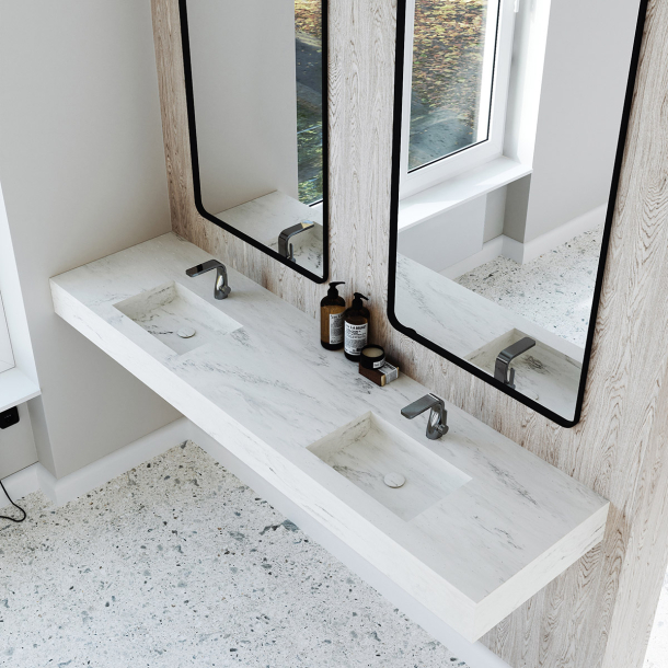 Dobbel Vask Corian� Aurora Carrara Lino