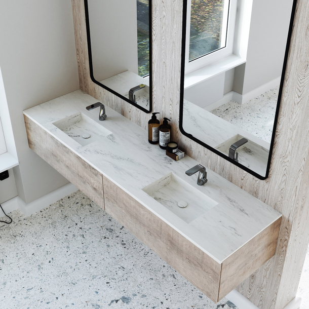 Dobbel Vask Corian� Aurora Carrara Lino