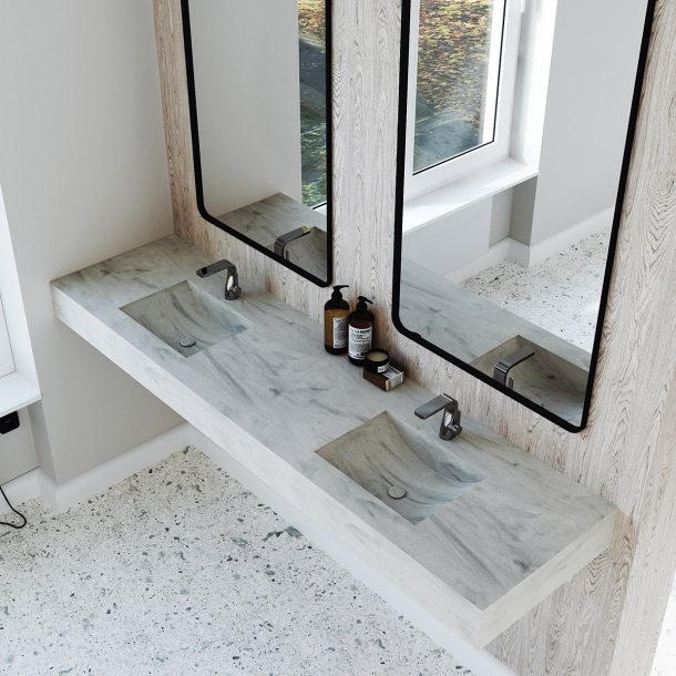 Dobbel Vask Corian� Canyon Artista Gray