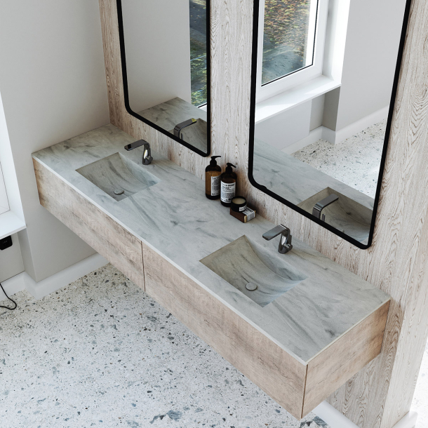 Dobbel Vask Corian� Canyon Artista Gray