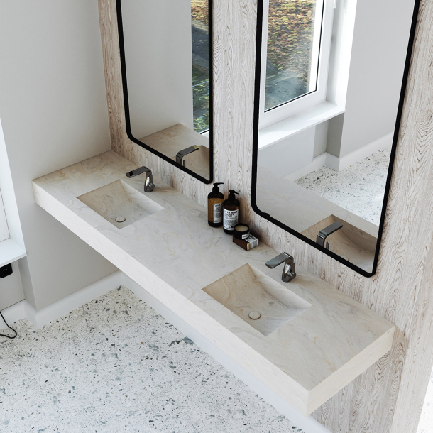 Dobbel Vask Corian� Canyon Carrara Crema