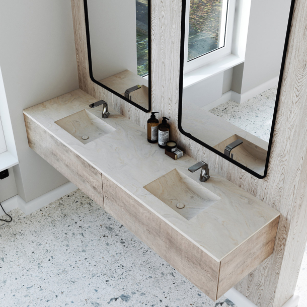 Dobbel Vask Corian� Canyon Carrara Crema