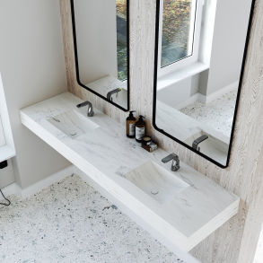 Dobbel Vask Corian� Canyon Carrara Lino