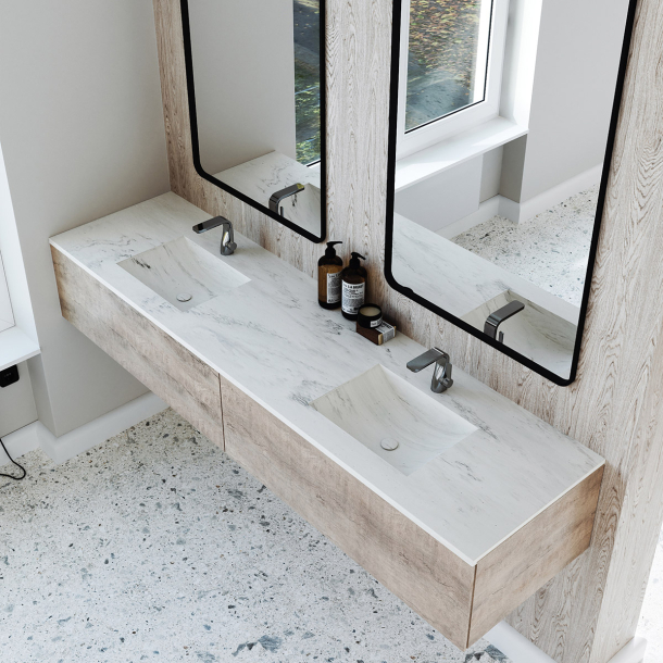Dobbel Vask Corian� Canyon Carrara Lino