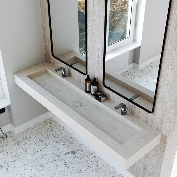 Dobbel vask Corian� Delta Carrara Crema