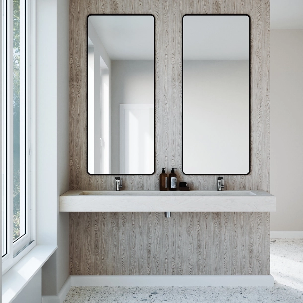 Dobbel vask Corian� Delta Carrara Crema