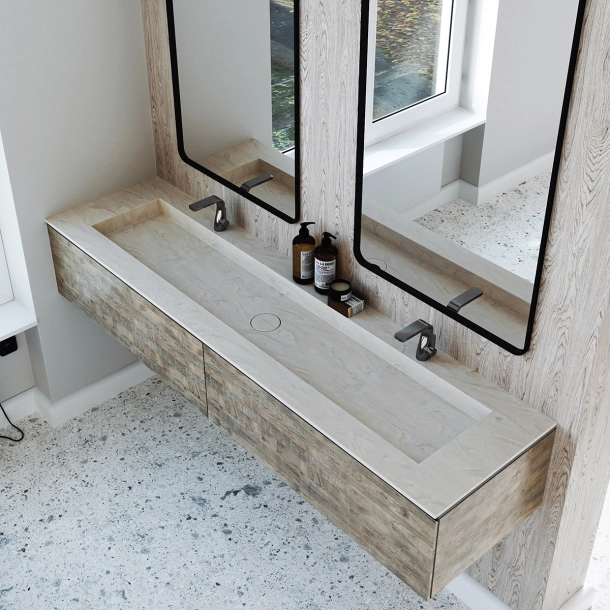 Dobbel vask Corian� Delta Carrara Crema