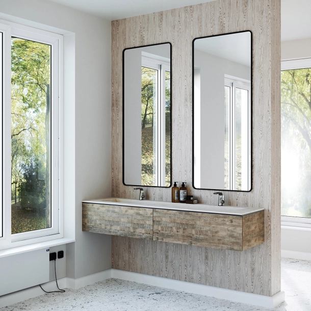 Dobbel vask Corian� Delta Carrara Crema