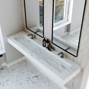 Dobbel vask Corian� Delta Carrara Lino