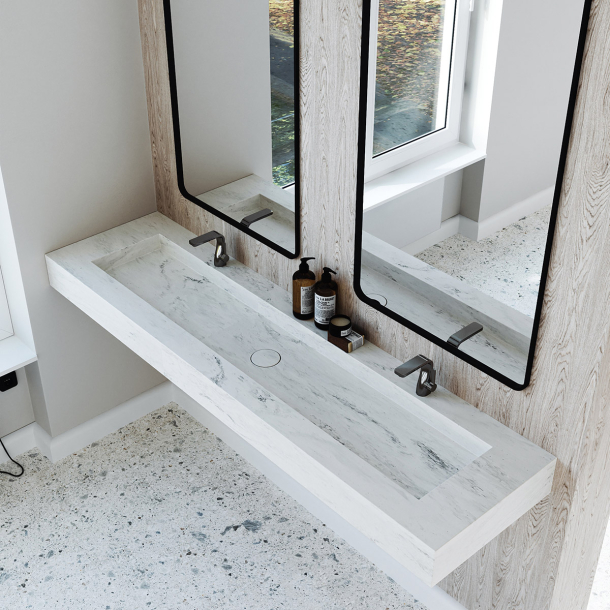Dobbel vask Corian� Delta Carrara Lino