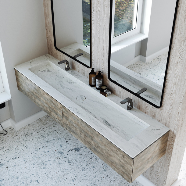 Dobbel vask Corian� Delta Carrara Lino