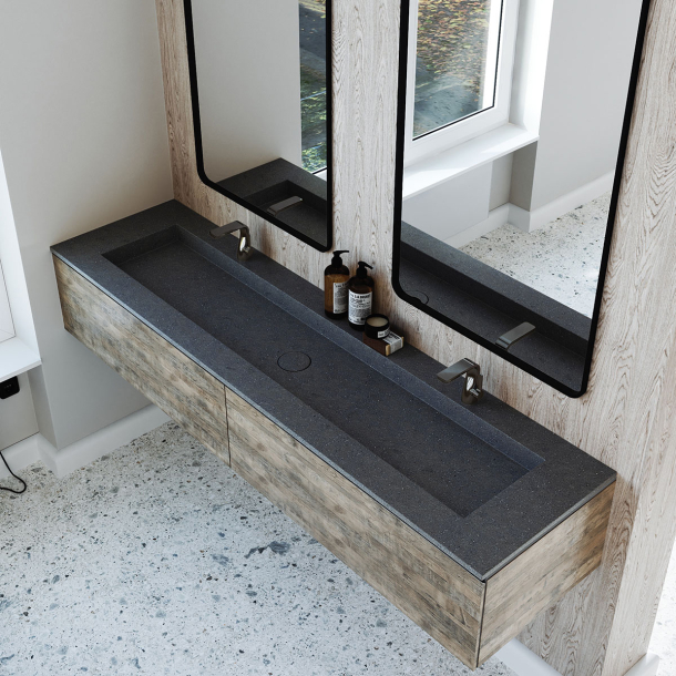 Dobbel vask Corian� Delta Lava Rock
