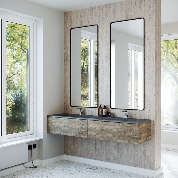 Dobbel vask Corian� Delta Lava Rock