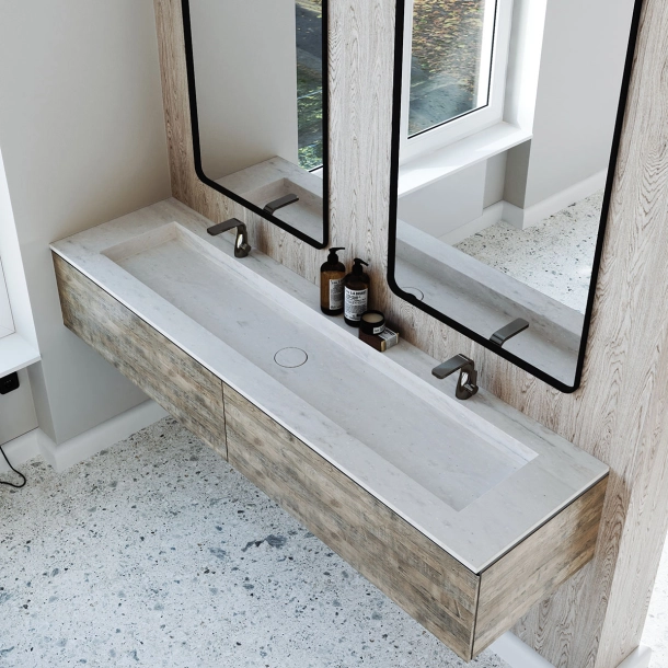 Dobbel vask Corian� Delta Limestone Prima
