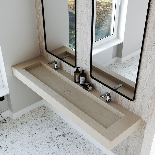 Dobbel vask Corian� Delta Neutral Concrete