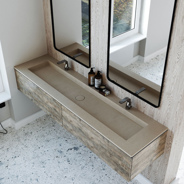 Dobbel vask Corian� Delta Neutral Concrete