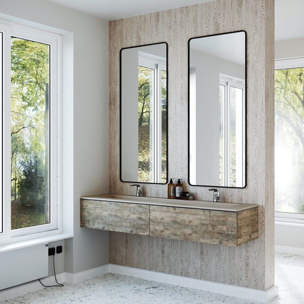 Dobbel vask Corian� Delta Neutral Concrete