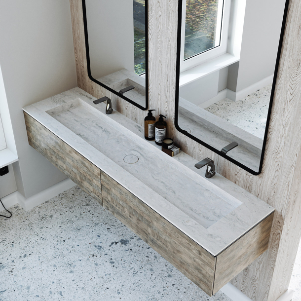 Dobbel vask Corian� Delta Rain Cloud