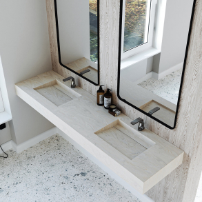 Dobbel vask Corian� Harmoni Carrara Crema