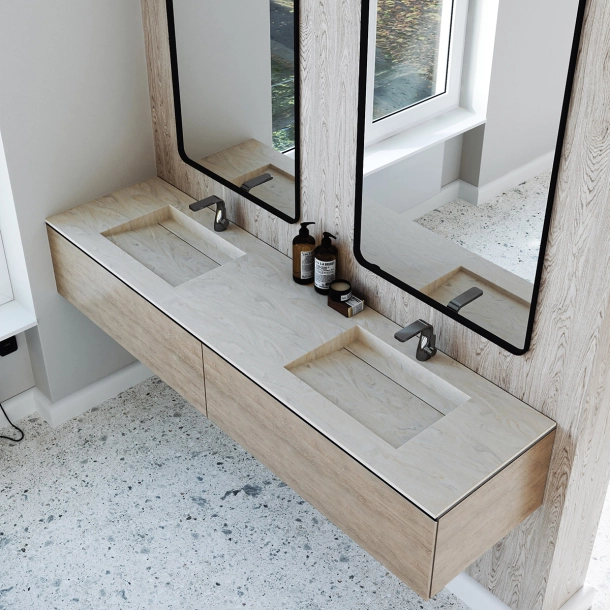 Dobbel vask Corian� Harmoni Carrara Crema