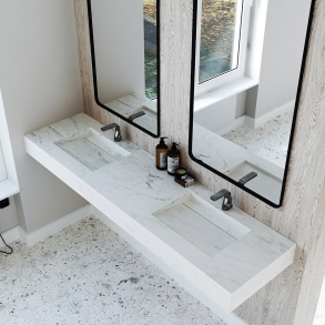 Dobbel vask Corian� Harmoni Carrara Lino
