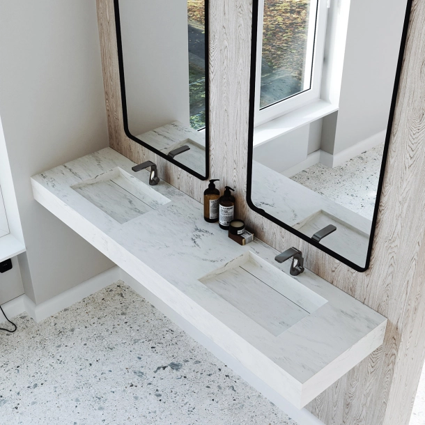 Dobbel vask Corian� Harmoni Carrara Lino