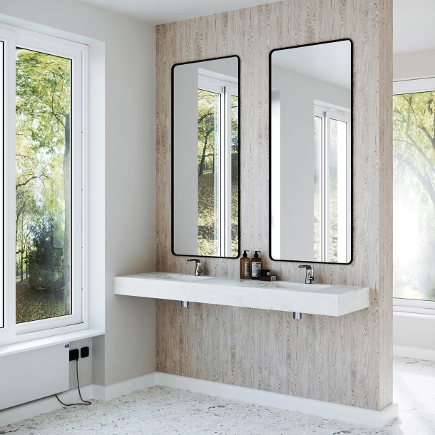 Dobbel vask Corian� Harmoni Carrara Lino