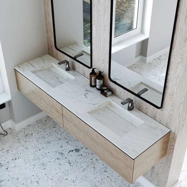 Dobbel vask Corian� Harmoni Carrara Lino